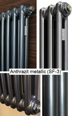 Радиатор Арбония 2180 в цвете SF-3 Anthrazit metallic (Антрацит Металлик ). Высота 1800 мм, глубина 65 мм (2-х трубчатый).